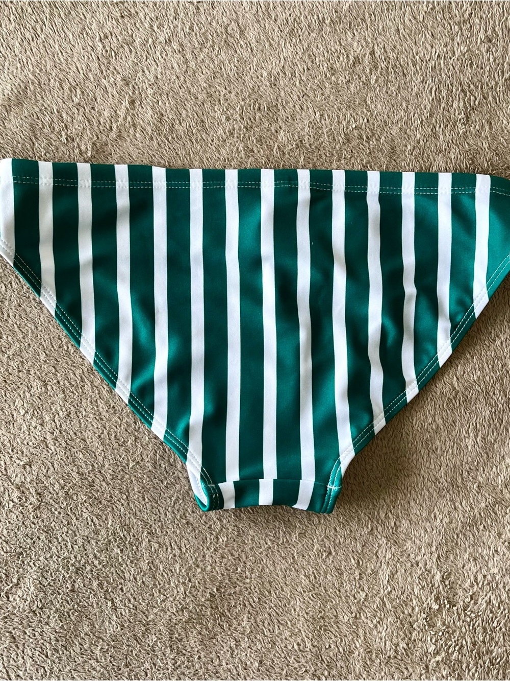 Men's Striped Green & White Swim Brief (read listing) - Picture 7 of 7